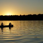 Canoe at sunset