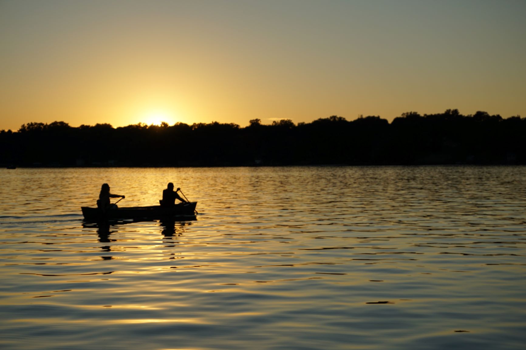 Canoe at sunset